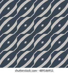 Vector ornaments. Abstract blue and gray geometric pattern. Cloth design, wallpaper.