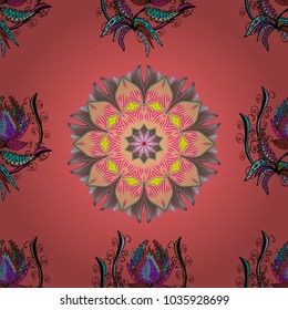 Vector ornaments, background. Seamless pattern with abstract ornament. Seamless pattern with Mandalas.