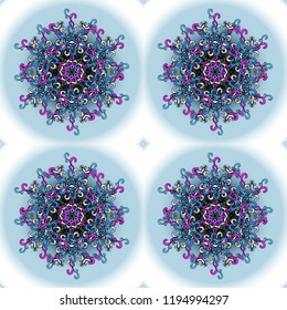 Vector ornaments, background. Seamless pattern with abstract ornament. Seamless pattern with Mandalas.
