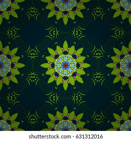 Vector ornaments, background. Seamless pattern with abstract ornament. Seamless pattern with Mandalas.