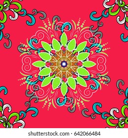 Vector ornaments, background. Seamless pattern with abstract ornament. Seamless pattern with Mandalas.