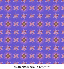 Vector ornaments, background. Seamless pattern with abstract ornament. Seamless pattern with Mandalas.