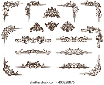 Vector ornaments frames, corners, borders