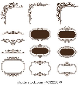 Vector ornaments frames, corners, borders