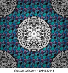 Vector ornaments. Ornate zentangle texture, endless pattern with abstract flowers. Seamless pattern with flowers. Seamless pattern can be used for wallpaper, web page background, surface textures.