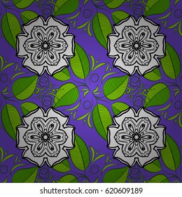 Vector ornaments. Ornate zentangle texture, endless pattern with abstract flowers. Seamless pattern with flowers. Seamless pattern can be used for wallpaper, web page background, surface textures.