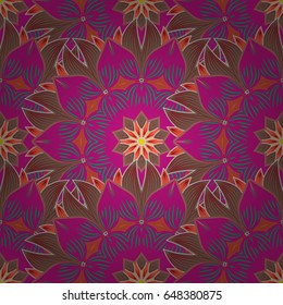 Vector ornaments. Ornate zentangle texture, endless pattern with abstract flowers. Seamless pattern with flowers. Seamless pattern can be used for wallpaper, web page background, surface textures.
