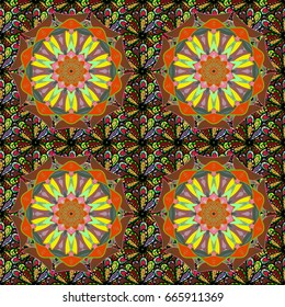 Vector ornaments. Ornate zentangle texture, endless pattern with abstract flowers. Seamless pattern with flowers. Seamless pattern can be used for wallpaper, web page background, surface textures.