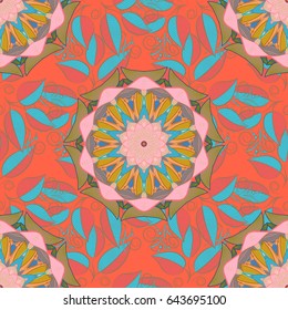 Vector ornaments. Seamless pattern can be used for wallpaper, web page background, surface textures. Ornate zentangle texture, endless pattern with abstract flowers. Seamless pattern with flowers.