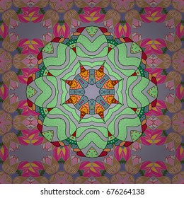 Vector ornaments. Seamless pattern with flowers. Seamless pattern can be used for wallpaper, web page background, surface textures. Ornate zentangle texture, endless pattern with abstract flowers.