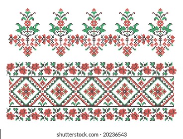 vector ornaments. Ukrainian traditional embroidery. Set 6