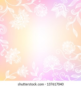 Vector ornate background with decorative flowers