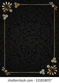 Vector ornate background with floral frame