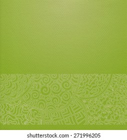 Vector ornate background with ornamental border - green paper with traditional japanese ornament with floral circles