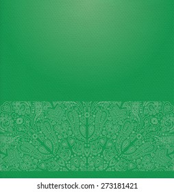 Vector ornate background with ornamental border - hippie paisley ornament with flowers