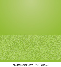 Vector ornate background with ornamental border - green paper with traditional japanese ornament with floral circles