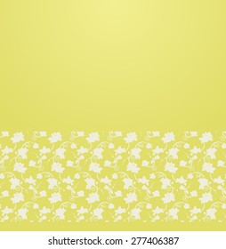 Vector ornate background with ornamental border -  gentle floral ornament