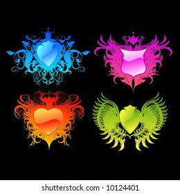 vector ornate background shields