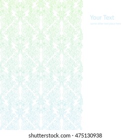 Vector ornate border boho background with copy space isolated on white