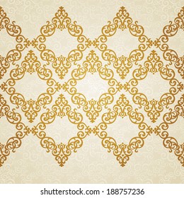 Vector ornate border in Victorian style. Golden floral element for design.Ornamental pattern for wedding invitations and greeting cards. Traditional golden decor.