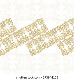 Vector ornate  border in Victorian style. Gorgeous element for design. Ornamental vintage pattern for wedding invitations, birthday and greeting cards. Golden frame. 