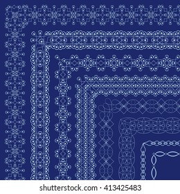 Vector ornate borders with outside corners in Eastern style. Frames for invitations, birthday and greeting cards, certificate. 