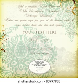 Vector ornate damask background. Easy to edit. Perfect for invitations or announcements.