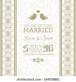 Vector ornate damask background. Perfect as invitation or announcement.