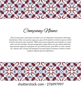 Vector ornate decor with place for text. Card for business in retro style