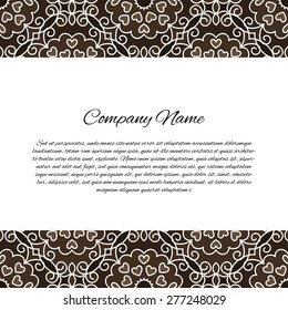 Vector ornate decor with place for text. Card for business in retro style
