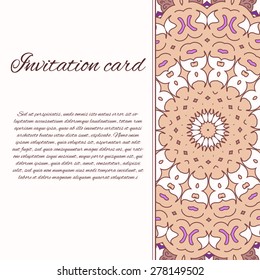 Vector ornate decor with place for text. Card for you in retro style. Card for greetings, invitations.