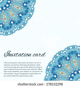 Vector ornate decor with place for text. Card for you in retro style