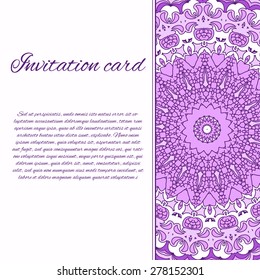 Vector ornate decor with place for text. Card for you in retro style. Card for greetings, invitations.