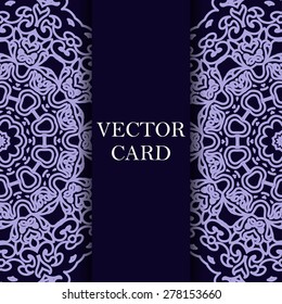 Vector ornate decor with place for text. Card for you in retro style