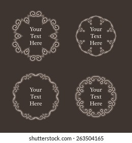 Vector ornate decorated vintage frames in Victorian style
