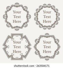 Vector ornate decorated vintage frames in Victorian style
