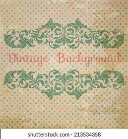 Vector ornate element in Victorian style  for design .Ornament for wedding invitations and greeting cards. 