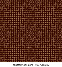 Vector ornate elements for design. Decorative golden seamless pattern on a brown background. Traditional floral decor. Ornamental pattern for invitations, greeting cards, wrapping.