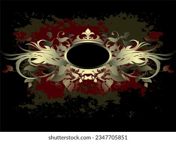 Vector ornate floral banner card beautiful