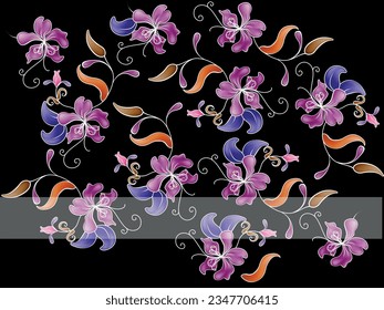 Vector ornate floral banner card beautiful