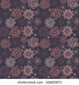 vector ornate floral hand drawn seamless background for textile, wrapping, various wallpapers and textures