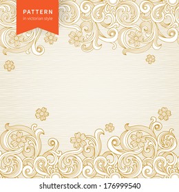 Vector ornate floral pattern in Victorian style. Element for design. Ornamental background. It can be used for decorating of wedding invitations, greeting cards, decoration for bags and clothes.