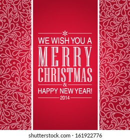 Vector ornate frame for Christmas invitation card. Perfect as invitation or announcement.