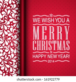 Vector ornate frame for Christmas invitation card. Perfect as invitation or announcement.