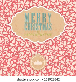 Vector ornate frame for Christmas invitation card. Perfect as invitation or announcement.