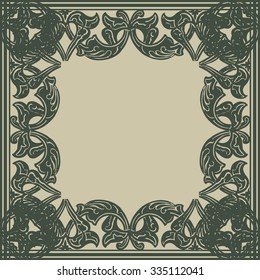 Vector ornate frame in Eastern style. Gorgeous element floral for design, place for text. Ornamental vintage pattern for invitations, birthday and greeting cards. Traditional outline decor.