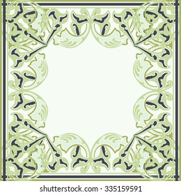 Vector ornate frame in Eastern style. Gorgeous element floral for design, place for text. Ornamental vintage pattern for invitations, birthday and greeting cards. Traditional outline decor.