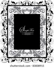 VECTOR ORNATE FRAME WITH FLORAL ELEMENTS