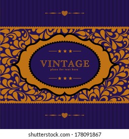 Vector ornate frame for invitation or announcement. Perfect as invitation or announcement. 