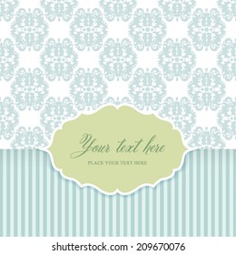 Vector ornate frame for invitation or announcement. Perfect as invitation or announcement.